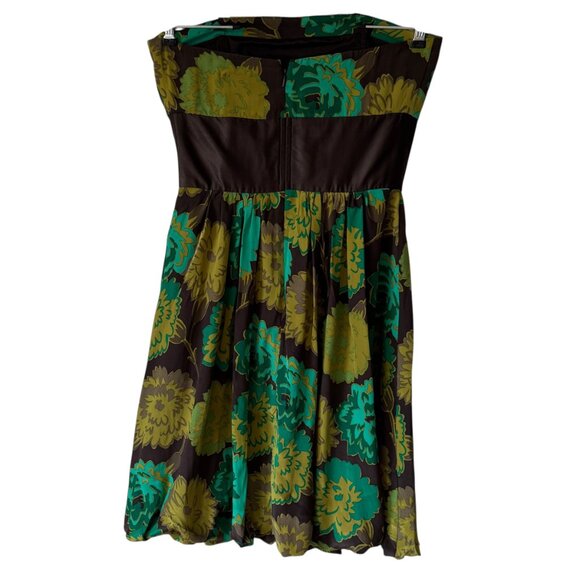 Plenty by Tracy Reese Silk Floral Strapless Dress Size 6 Bubble Hem Empire Waist - Picture 2 of 16